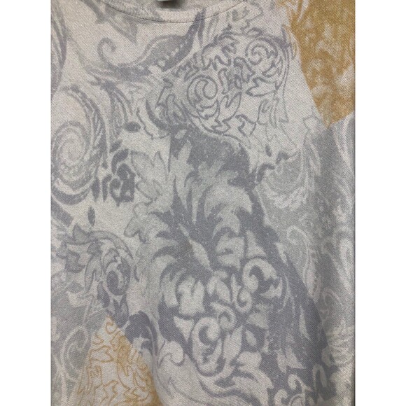 Silver & Gold Sparkling Handkerchief Blouse, Butterfly Sleeves Plus SZ 2X-3XL - Picture 7 of 8